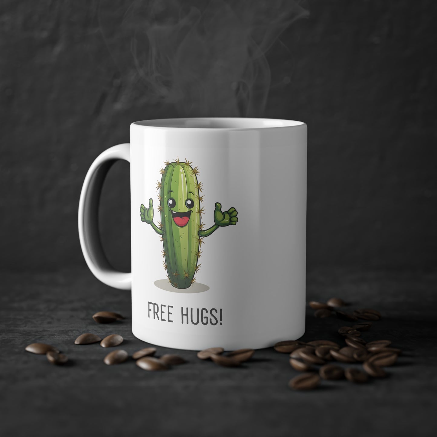 "Free Hugs" Cactus Taza de café