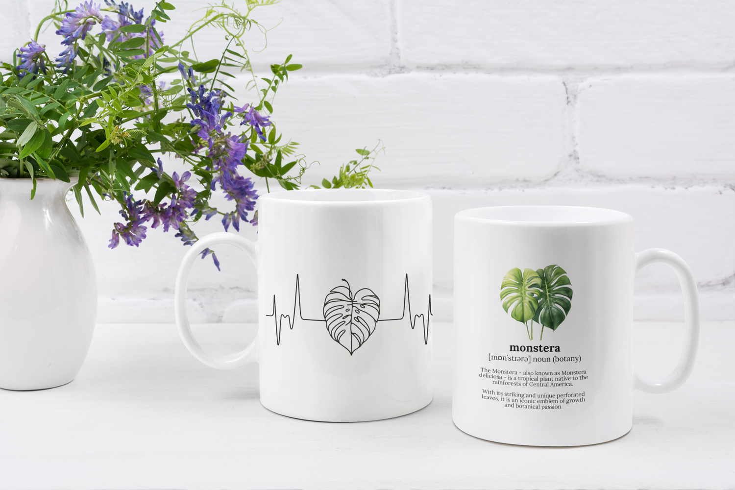 Monstera Coffee Mugs: Sip your tea and Coffee with the style of a monstera! 💚