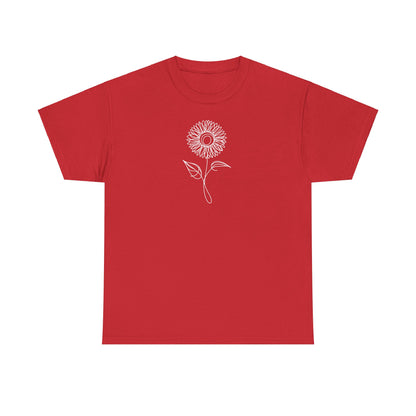 EU - Sunflower Line Drawing - "The Continuous Sunflower" | unisex T-Shirt