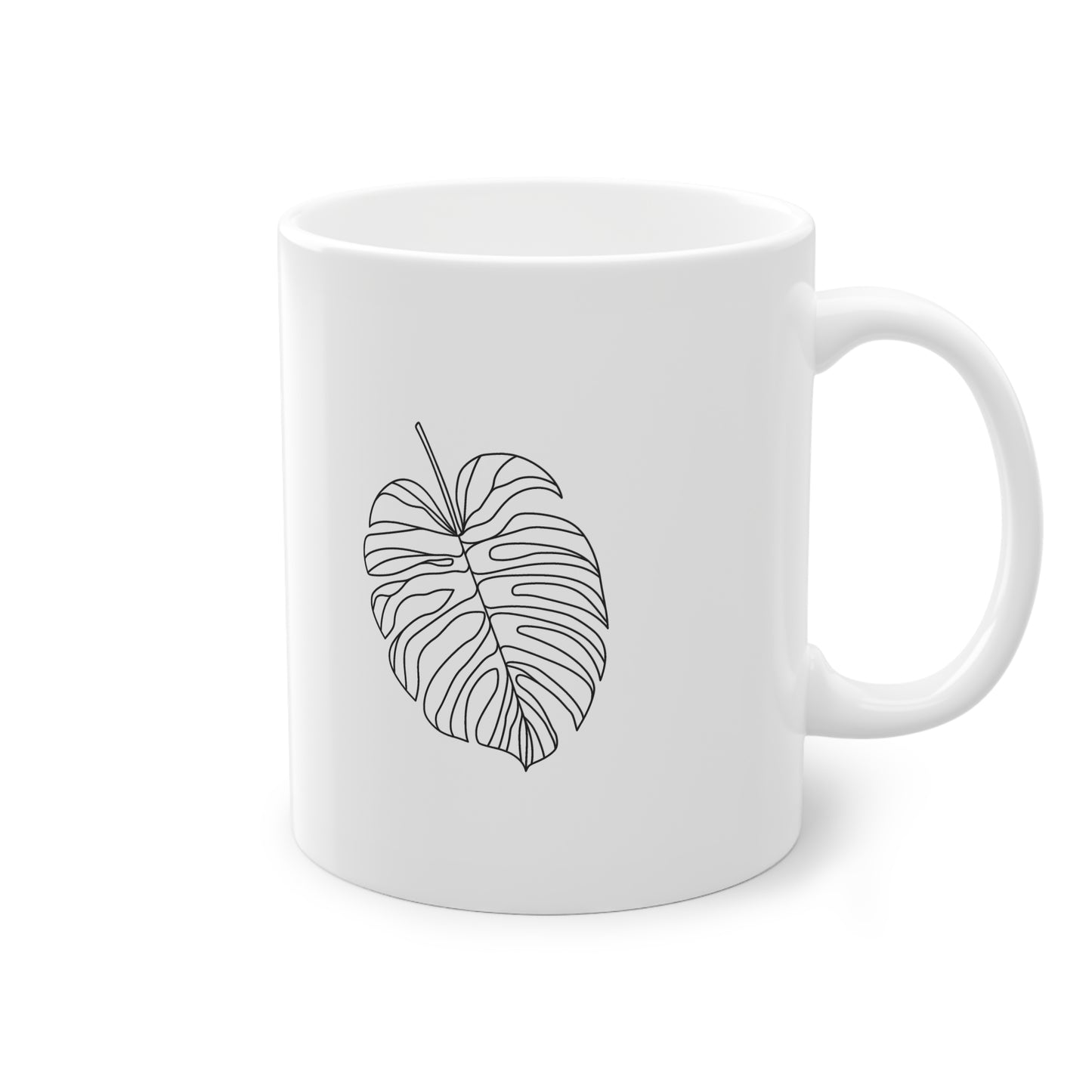 EU - Monstera Line Drawing - "The Continuous Monstera" | Coffee Cup