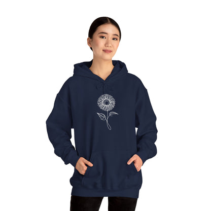 EU - Sunflower Line Drawing - "The Continuous Sunflower" | unisex Hoodie