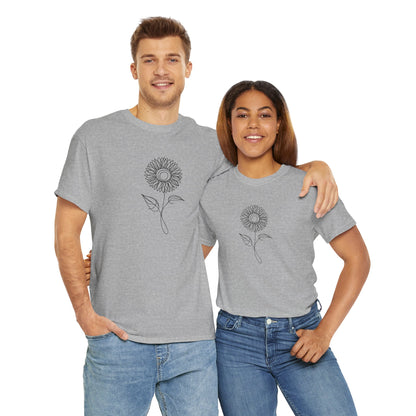 Sunflower Line Drawing - "The Continuous Sunflower" | unisex Shirt