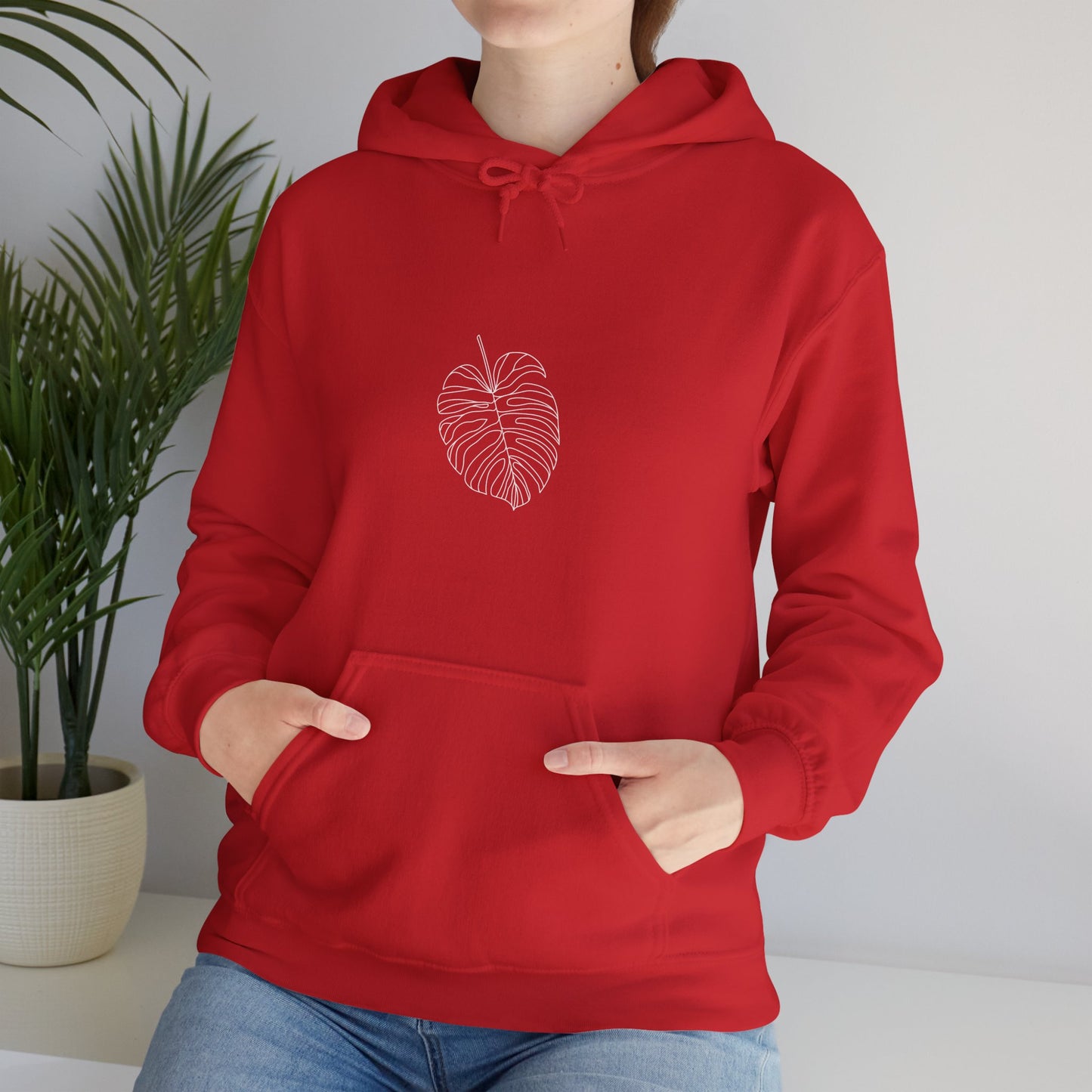 Monstera Line Drawing - "The Continuous Monstera" | unisex Hoodie