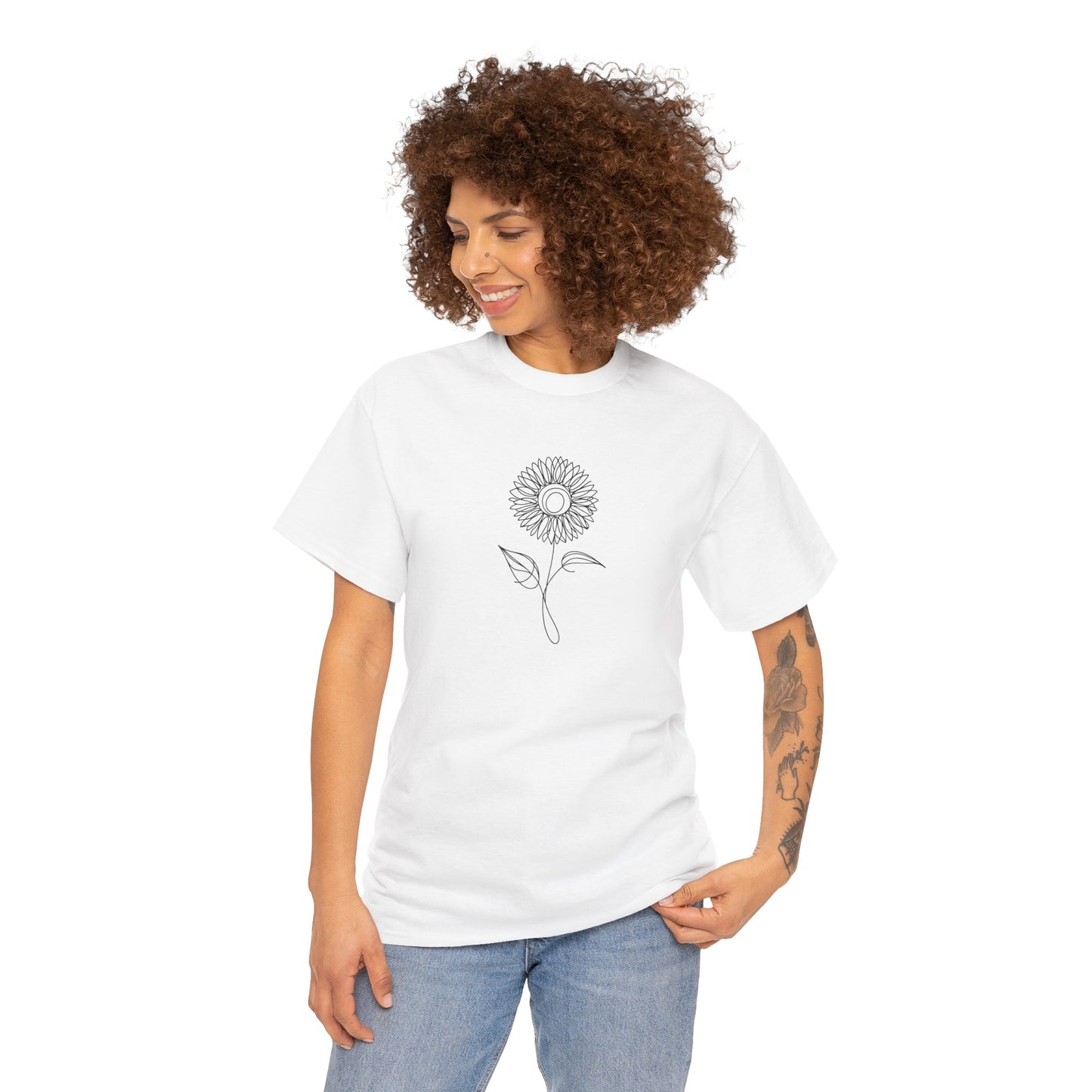 Sunflower Line Drawing - "The Continuous Sunflower" | unisex Shirt