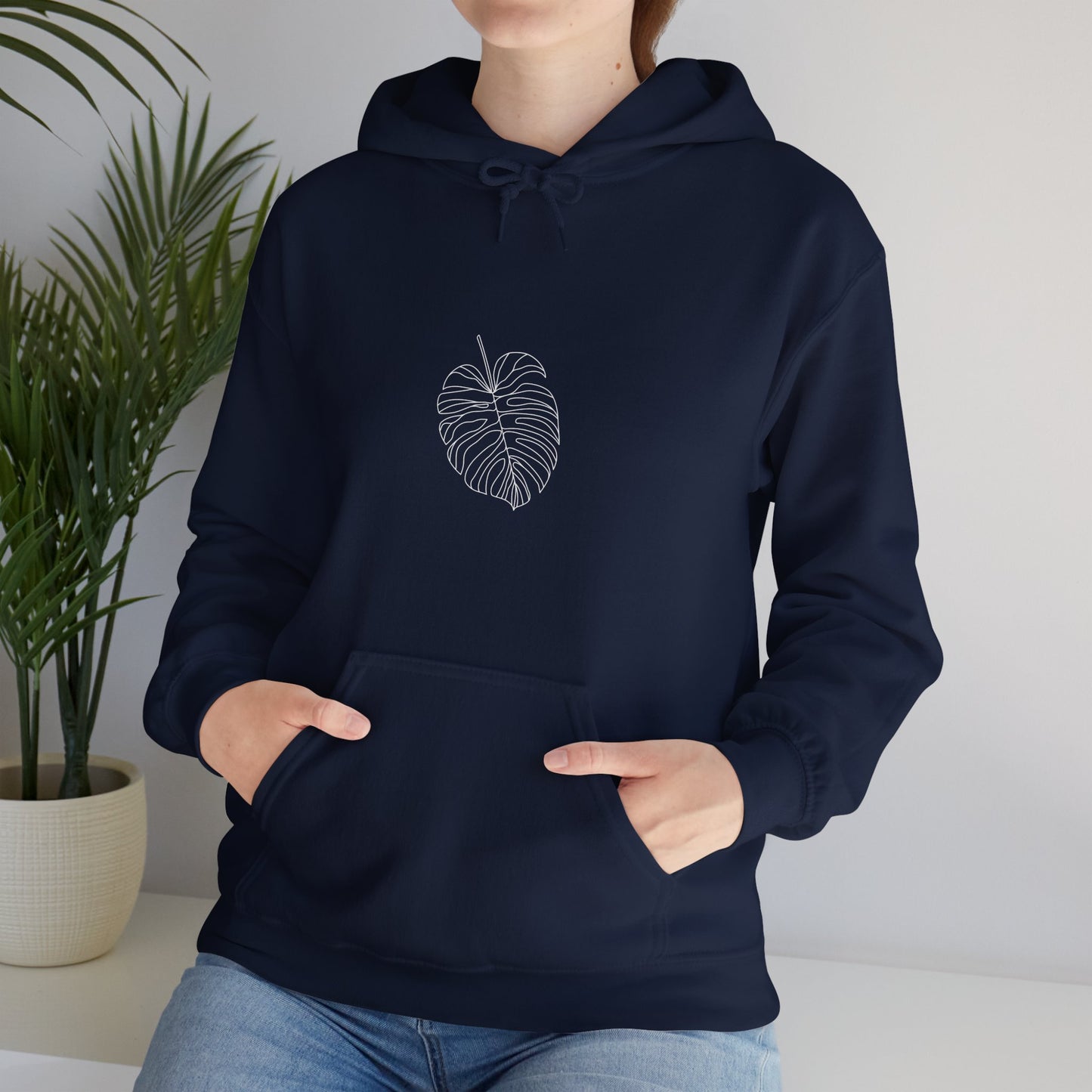 Monstera Line Drawing - "The Continuous Monstera" | unisex Hoodie