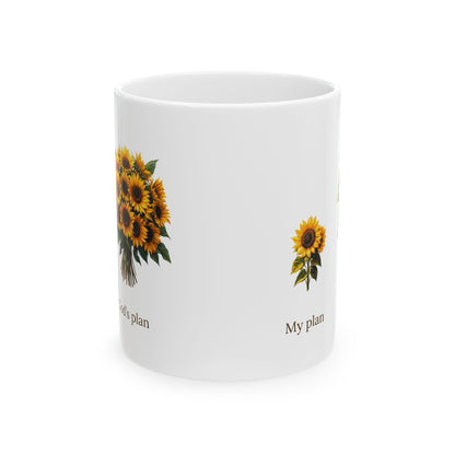 "My plan vs. God's plan" Sunflowers Coffee Mug