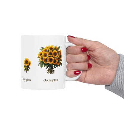 "My plan vs. God's plan" Sunflowers Coffee Mug