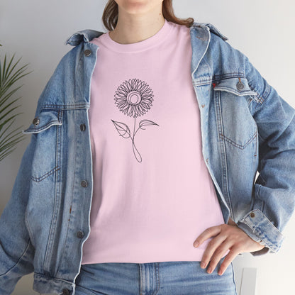 Sunflower Line Drawing - "The Continuous Sunflower" | unisex Shirt