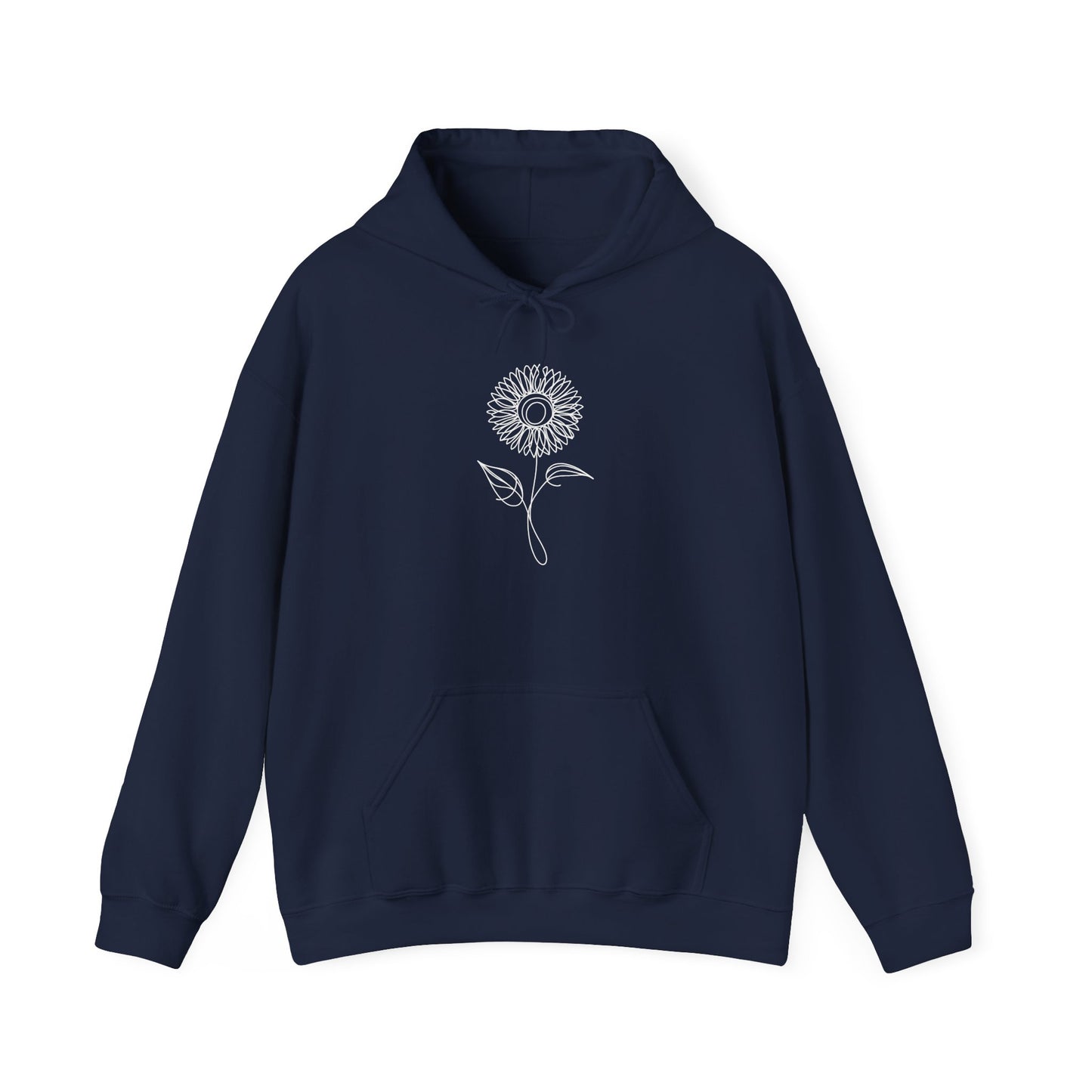 EU - Sunflower Line Drawing - "The Continuous Sunflower" | unisex Hoodie