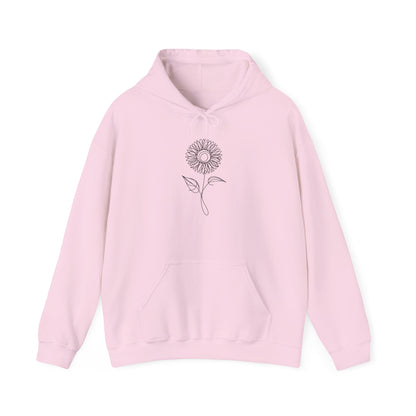 EU - Sunflower Line Drawing - "The Continuous Sunflower" | unisex Hoodie