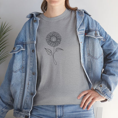 Sunflower Line Drawing - "The Continuous Sunflower" | unisex Shirt