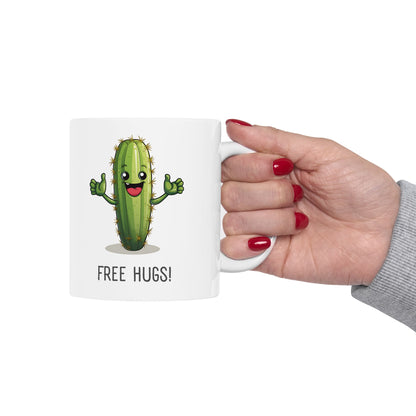 "Free Hugs" Cactus Coffee Mug