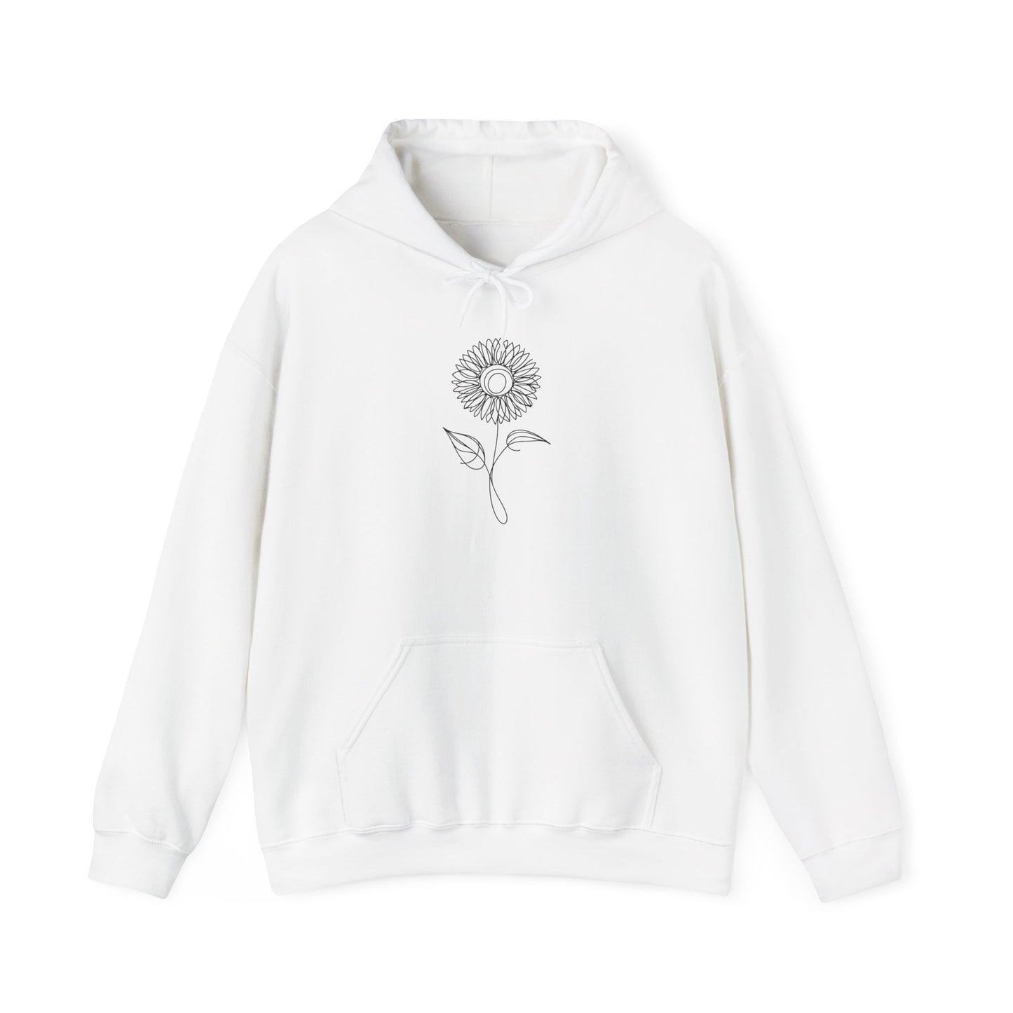 EU - Sunflower Line Drawing - "The Continuous Sunflower" | unisex Hoodie