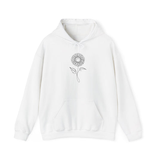 EU - Sunflower Line Drawing - "The Continuous Sunflower" | unisex Hoodie