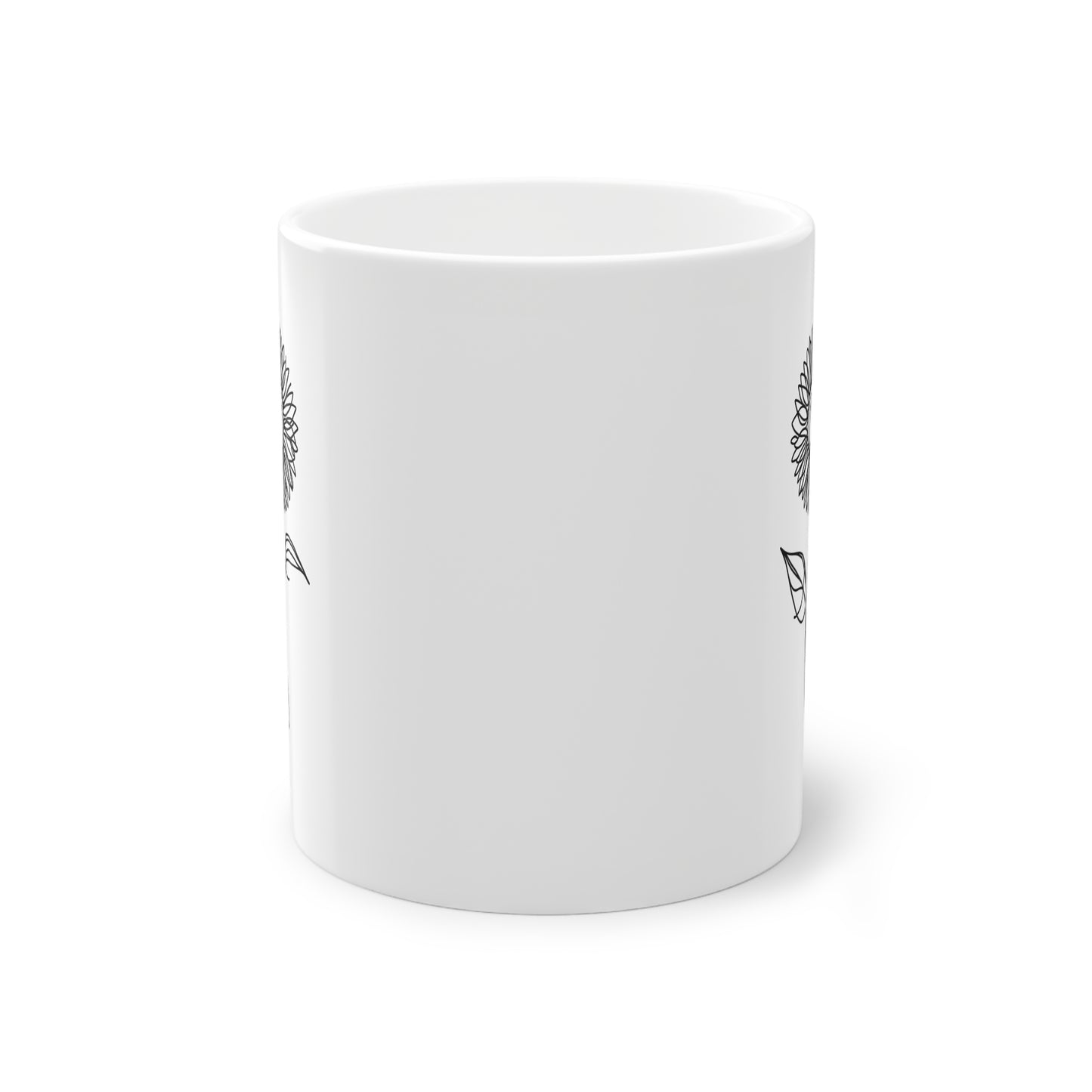 EU - Sunflower Line Drawing - "The Continuous Sunflower" | Coffee Cup