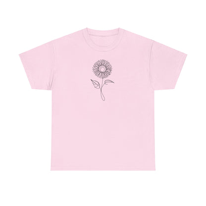 EU - Sunflower Line Drawing - "The Continuous Sunflower" | unisex T-Shirt