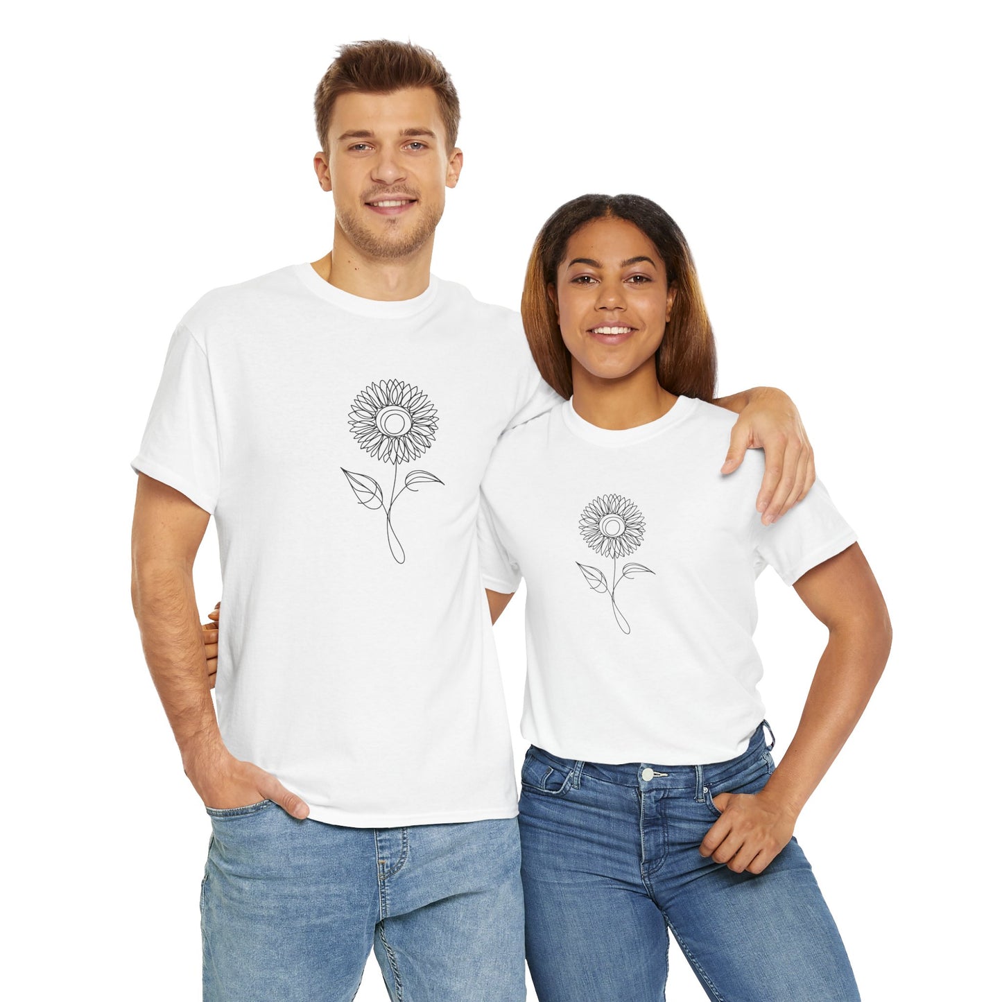 Sunflower Line Drawing - "The Continuous Sunflower" | unisex Shirt