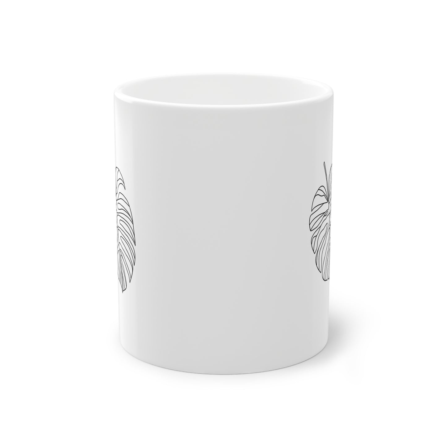 EU - Monstera Line Drawing - "The Continuous Monstera" | Coffee Cup