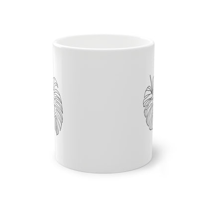 EU - Monstera Line Drawing - "The Continuous Monstera" | Coffee Cup