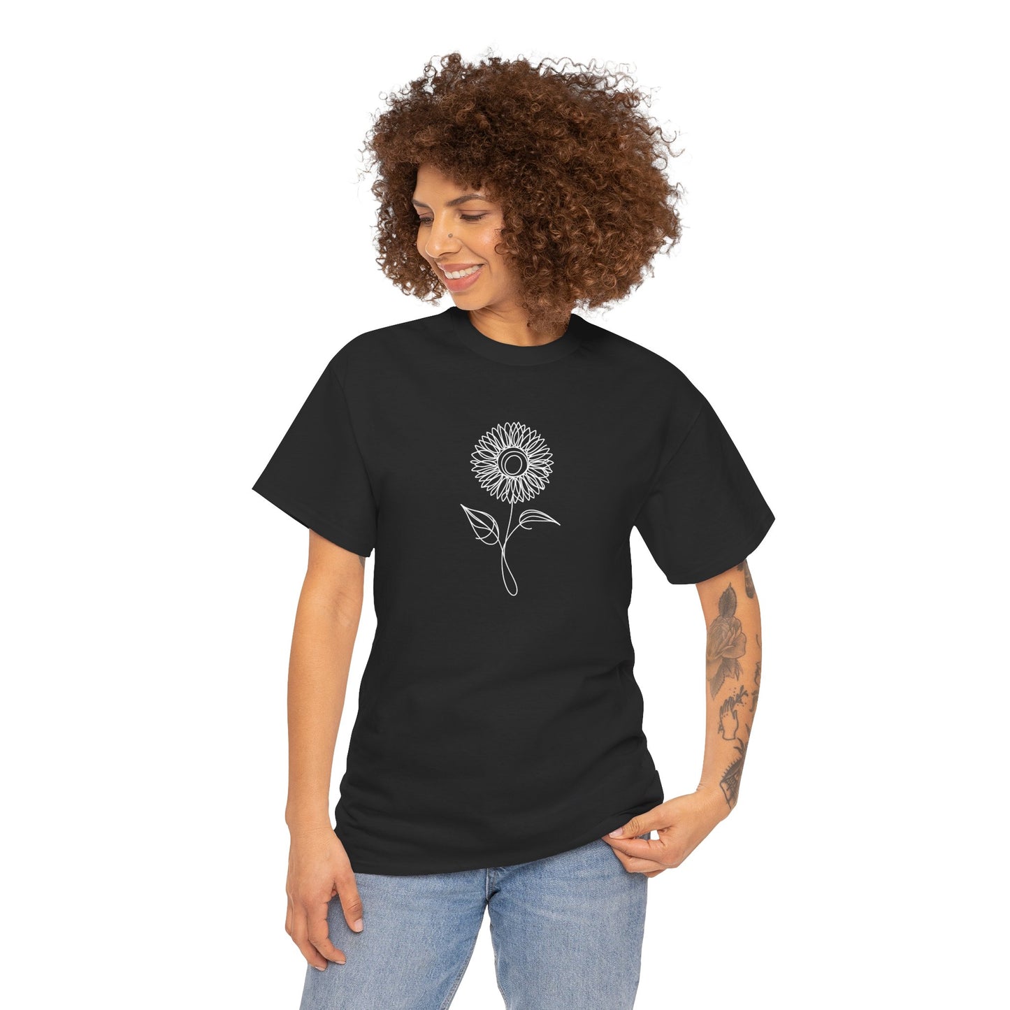 Sunflower Line Drawing - "The Continuous Sunflower" | unisex Shirt