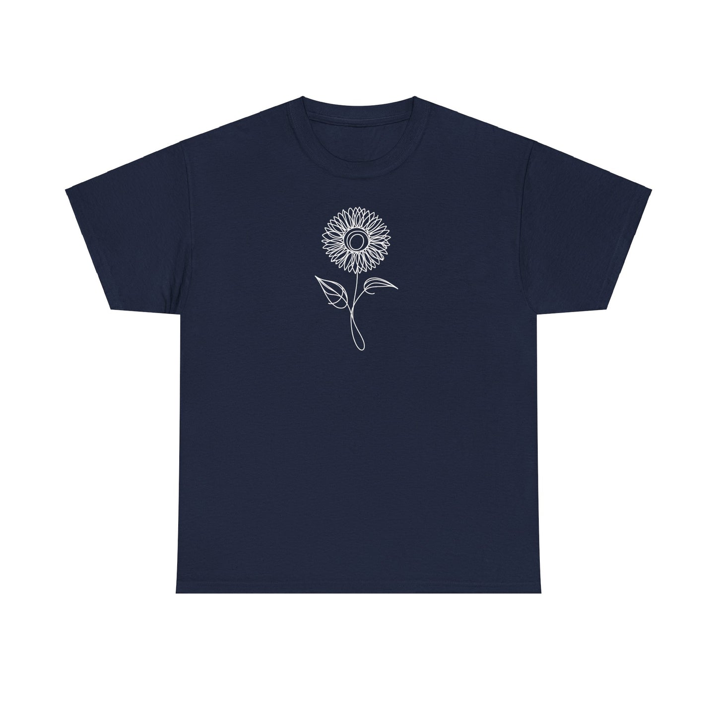 EU - Sunflower Line Drawing - "The Continuous Sunflower" | unisex T-Shirt