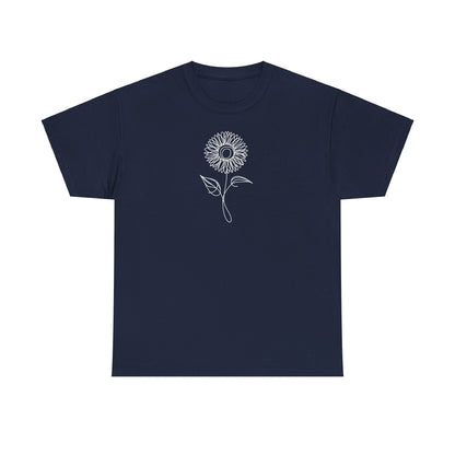 EU - Sunflower Line Drawing - "The Continuous Sunflower" | unisex T-Shirt