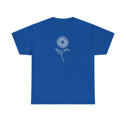 EU - Sunflower Line Drawing - "The Continuous Sunflower" | unisex T-Shirt