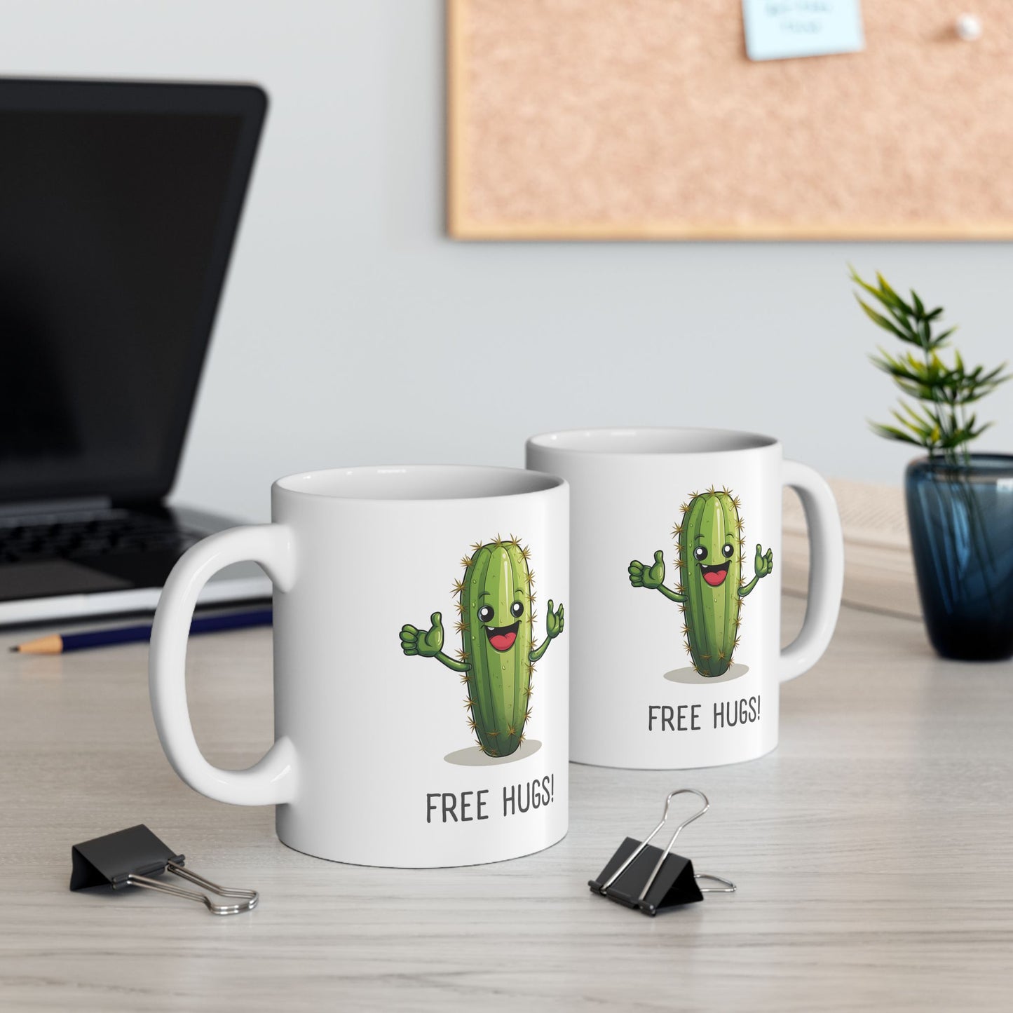 "Free Hugs" Cactus Coffee Mug