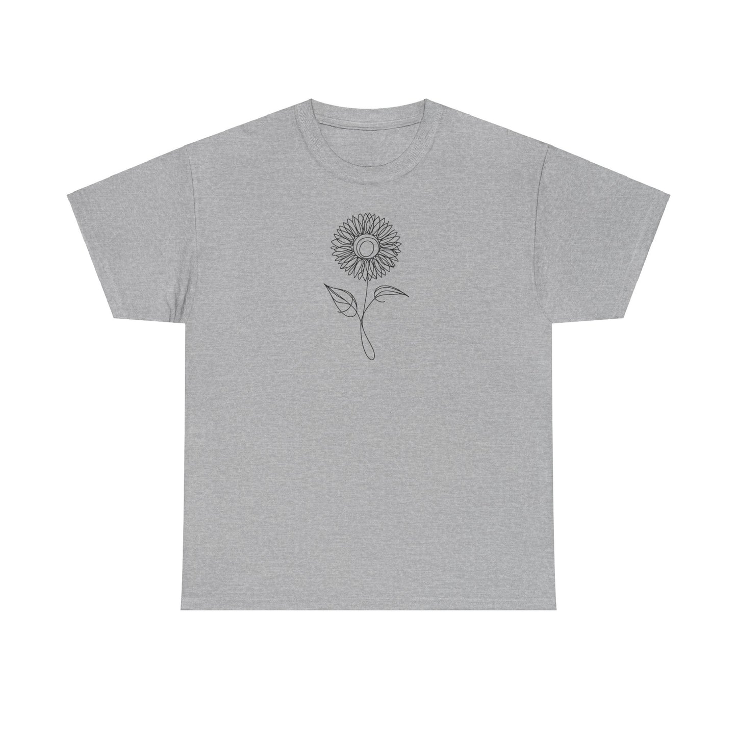 EU - Sunflower Line Drawing - "The Continuous Sunflower" | unisex T-Shirt