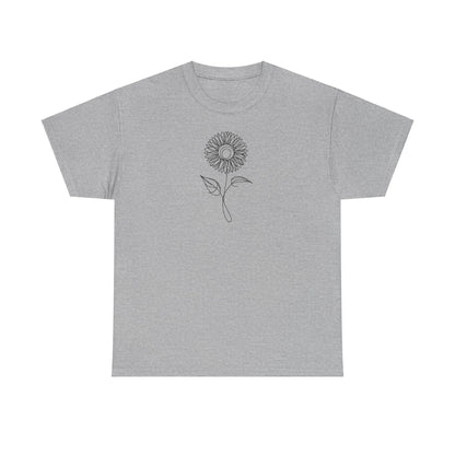 EU - Sunflower Line Drawing - "The Continuous Sunflower" | unisex T-Shirt