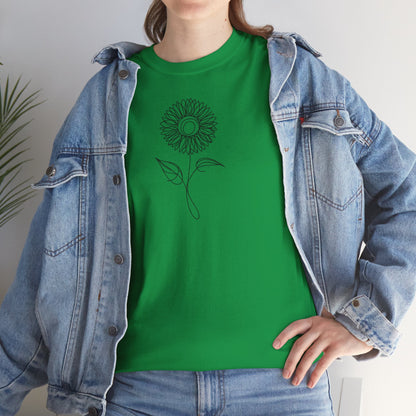 EU - Sunflower Line Drawing - "The Continuous Sunflower" | unisex T-Shirt