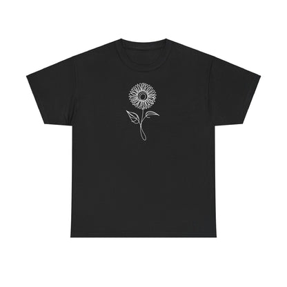 EU - Sunflower Line Drawing - "The Continuous Sunflower" | unisex T-Shirt
