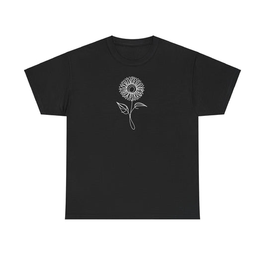 EU - Sunflower Line Drawing - "The Continuous Sunflower" | unisex T-Shirt