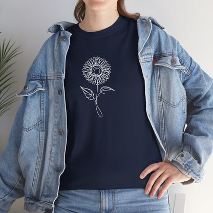 Sunflower Line Drawing - "The Continuous Sunflower" | unisex Shirt