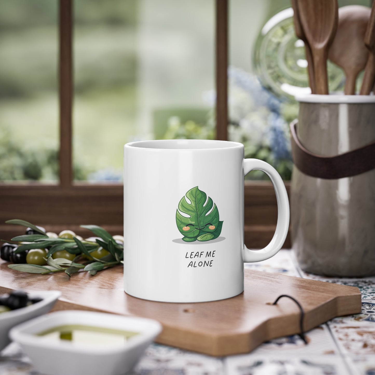 EU - "Leaf me alone" Coffee Cup - Monstera Version
