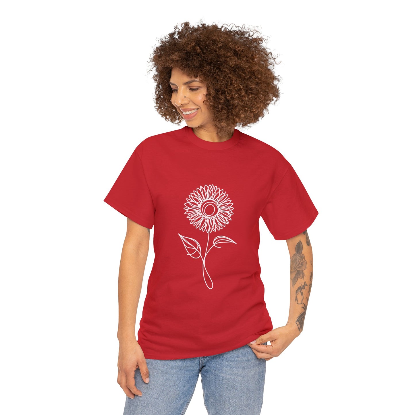Sunflower Line Drawing - "The Continuous Sunflower" | unisex Shirt