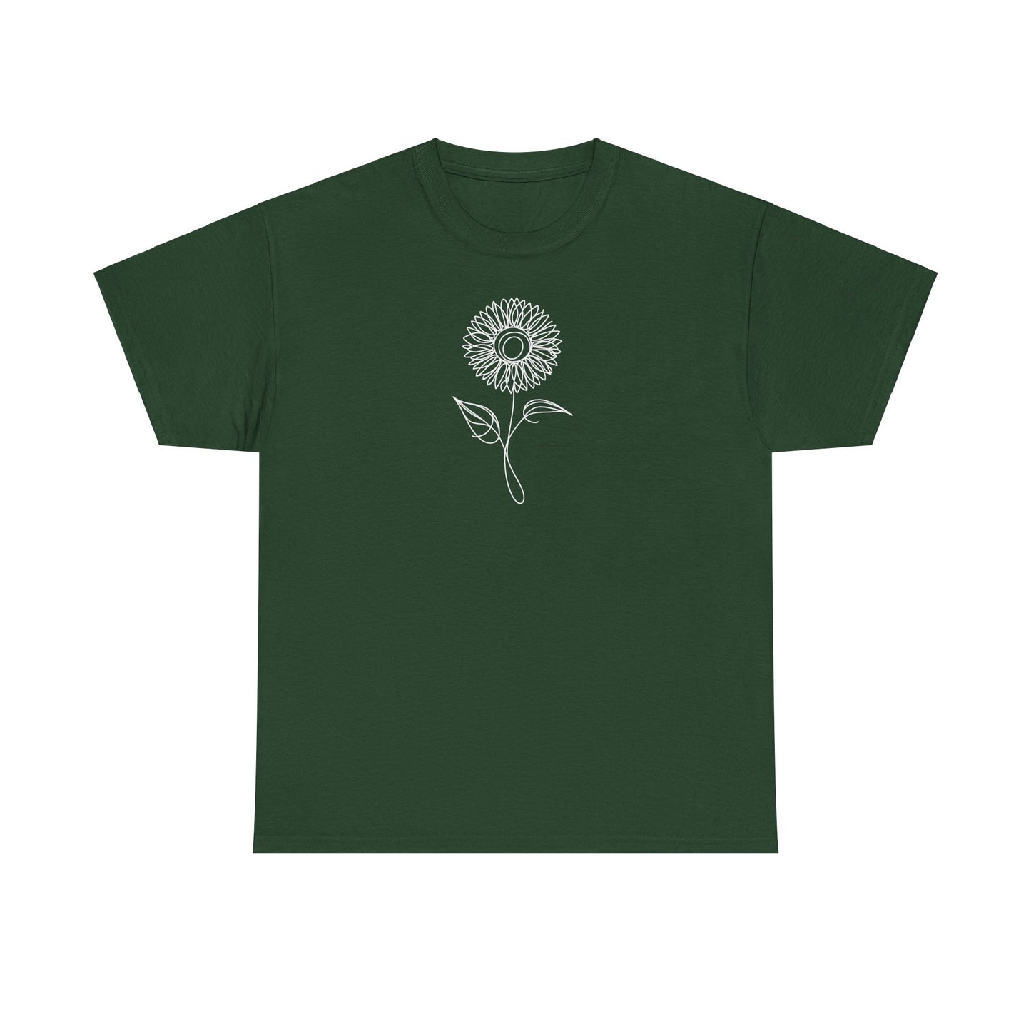 EU - Sunflower Line Drawing - "The Continuous Sunflower" | unisex T-Shirt