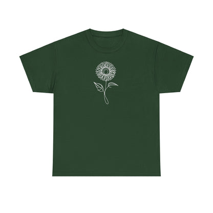 EU - Sunflower Line Drawing - "The Continuous Sunflower" | unisex T-Shirt