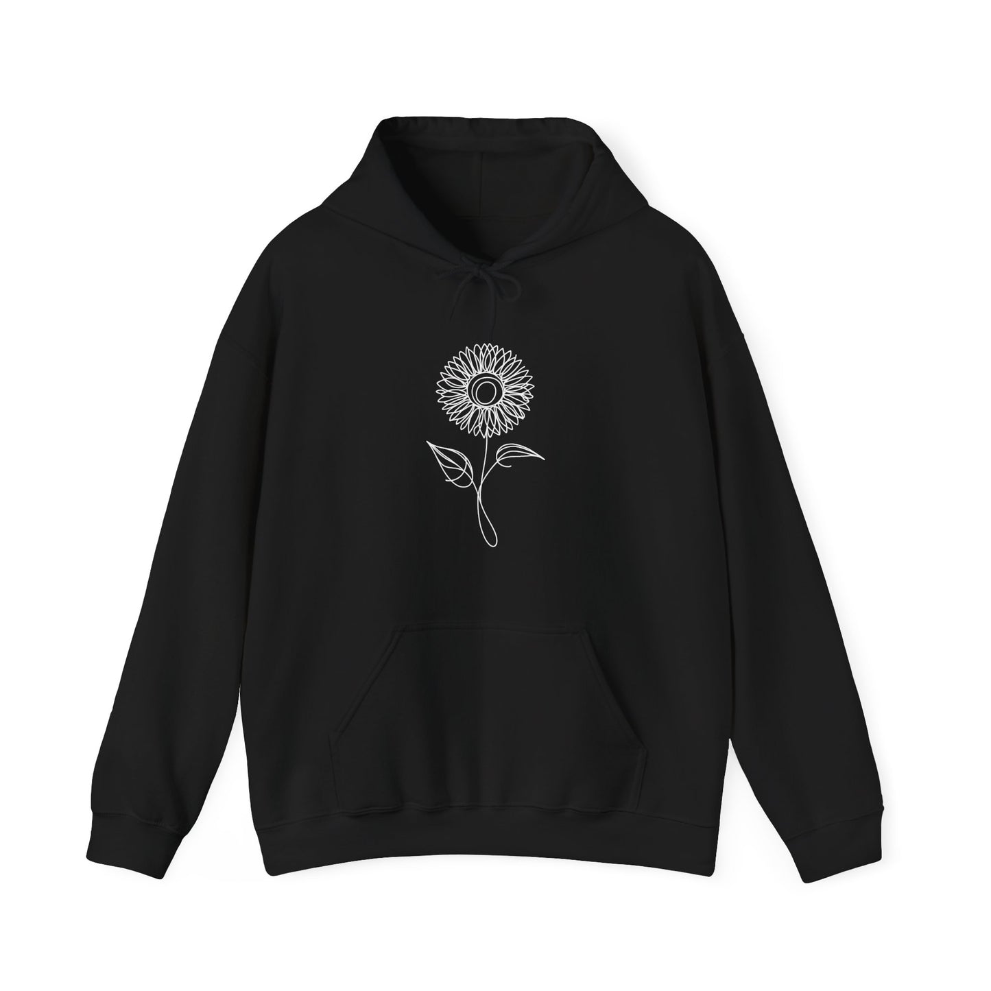 Sunflower Line Drawing - "The Continuous Sunflower" | unisex Hoodie