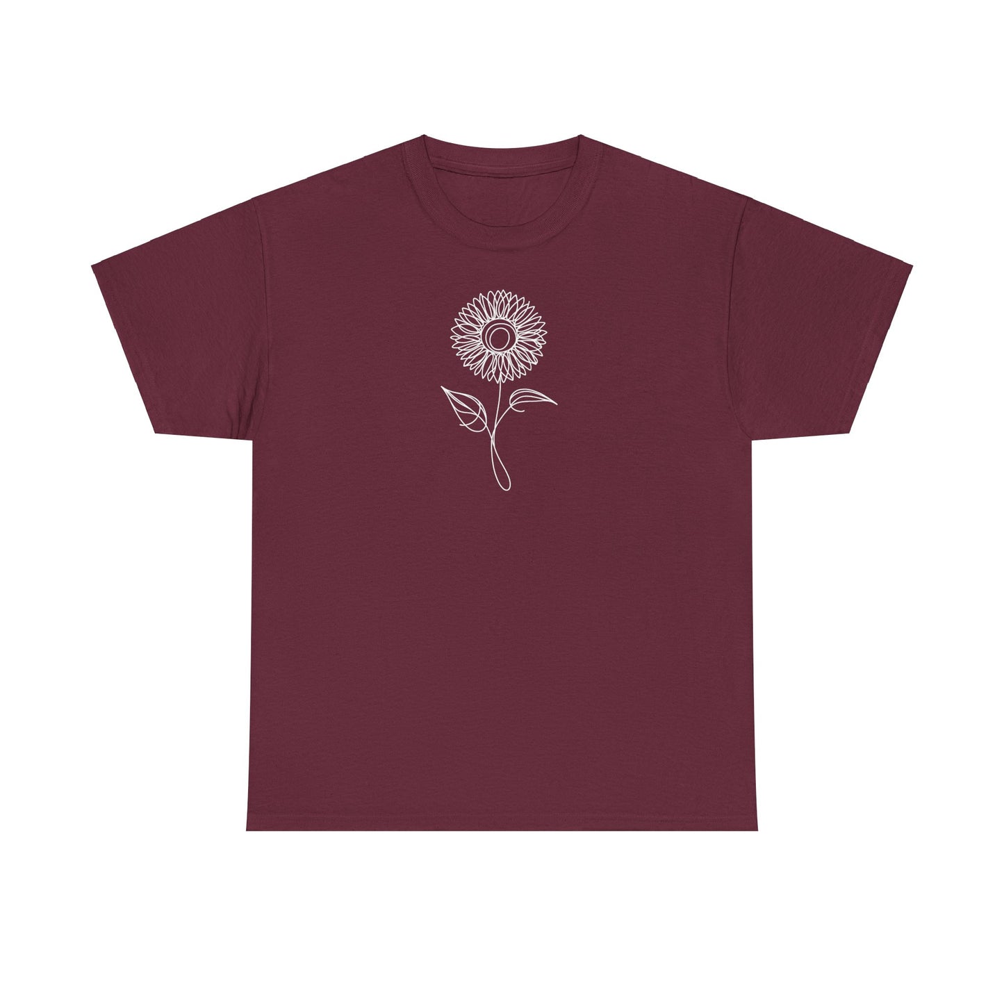 EU - Sunflower Line Drawing - "The Continuous Sunflower" | unisex T-Shirt