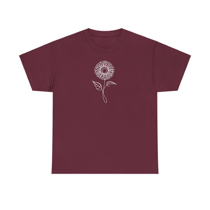 EU - Sunflower Line Drawing - "The Continuous Sunflower" | unisex T-Shirt