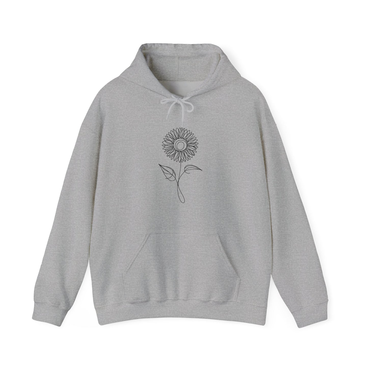 Sunflower Line Drawing - "The Continuous Sunflower" | unisex Hoodie