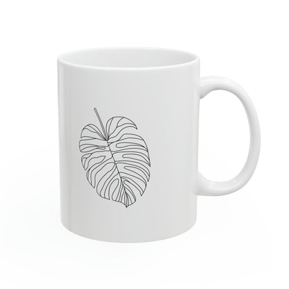 Monstera Line Drawing - "The Continuous Monstera" | Coffee Mug