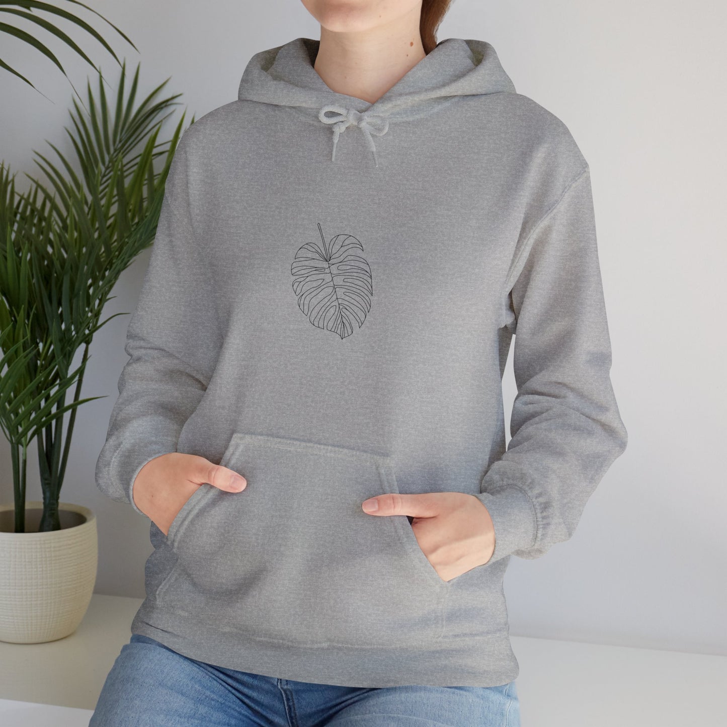 Monstera Line Drawing - "The Continuous Monstera" | unisex Hoodie