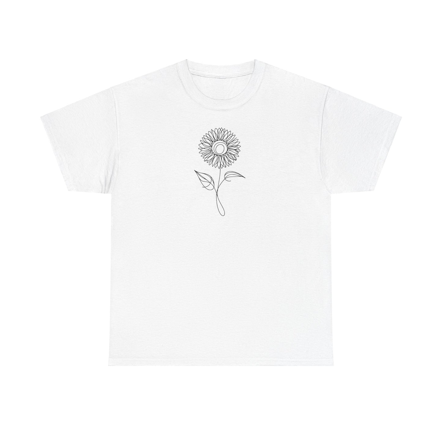 EU - Sunflower Line Drawing - "The Continuous Sunflower" | unisex T-Shirt