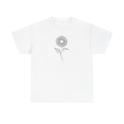 EU - Sunflower Line Drawing - "The Continuous Sunflower" | unisex T-Shirt