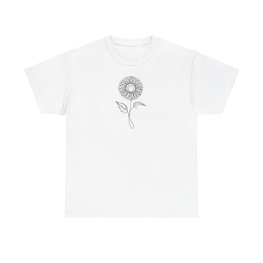 EU - Sunflower Line Drawing - "The Continuous Sunflower" | unisex T-Shirt